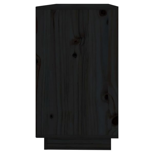 vidaXL Buffet Noir 111x34x60 cm Bois massif de pin