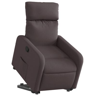 vidaXL Fauteuil inclinable marron foncé tissu