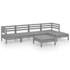 vidaXL Salon de jardin 6 pcs Bois de pin massif Gris