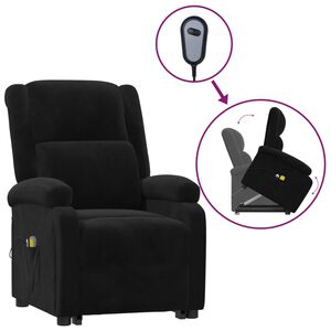 vidaXL Fauteuil de massage Noir Velours