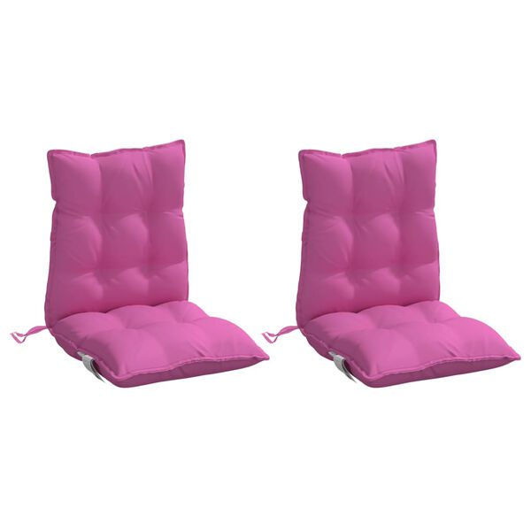 vidaXL Coussins de chaise &agrave; dossier bas lot de 2 rose tissu oxford