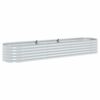 vidaXL Lit sur&eacute;lev&eacute; de jardin 320x80x44 cm Acier galvanis&eacute; Argent&eacute;