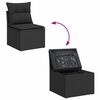 vidaXL Ensemble de canap&eacute; de jardin avec coussin 7 pcs Noir Poly rotin