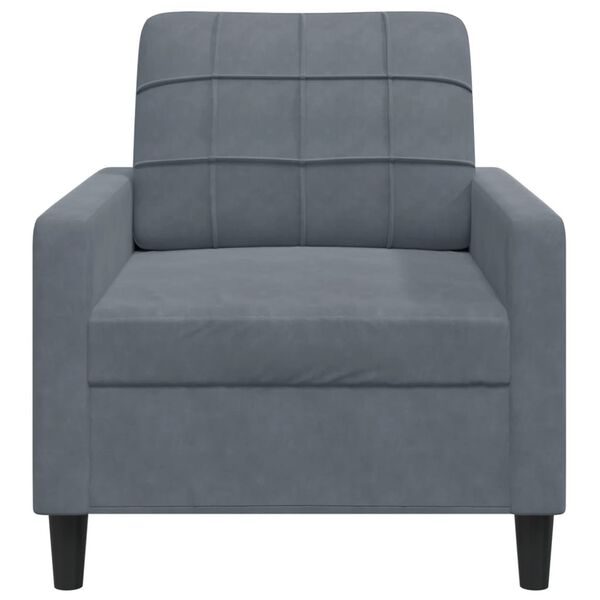 vidaXL Fauteuil Gris fonc&eacute; 60 cm Velours