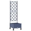 vidaXL Bac de jardin avec treillis et roues Gris 40 x 40 x 131,5 cm PP