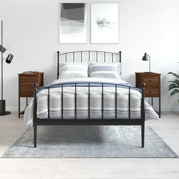 vidaXL Tables de chevet 2pcs ch&ecirc;ne marron 32x42x70cm Bois d'ing&eacute;nierie