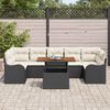 vidaXL Ensemble de canapé de jardin avec coussin 8 pcs Noir et crème