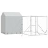 vidaXL Chenil d'ext&eacute;rieur pour chiens avec toit argent&eacute; 4x4x2,5 m