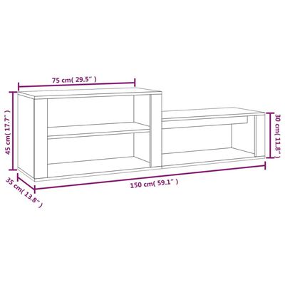 vidaXL Armoire à chaussures Gris béton 150x35x45 cm Bois d'ingénierie