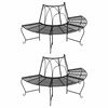 vidaXL Banc demi-circulaire tour d'arbre lot de 2 &Oslash;159 cm Noir Acier