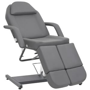 vidaXL Chaise de traitement de beaut&eacute; Similicuir Gris 180x62x78 cm