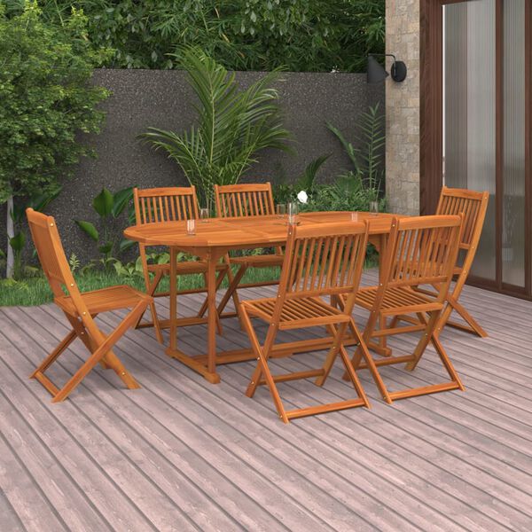 vidaXL Ensemble &agrave; manger de jardin 7 pcs bois massif d'acacia