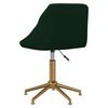 vidaXL Chaise pivotante de salle &agrave; manger Vert fonc&eacute; Velours