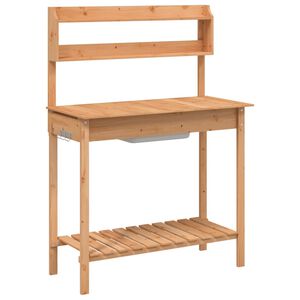 vidaXL Table de rempotage avec &eacute;vier marron bois massif de sapin