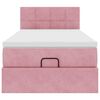 vidaXL Cadre de lit ottoman avec matelas rose 90x200 cm velours