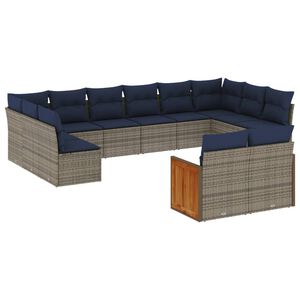 vidaXL Ensemble de canap&eacute; de jardin 12 pcs avec coussins gris