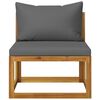 vidaXL Salon de jardin 3 pcs avec coussins Bois d'acacia solide