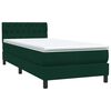 vidaXL Sommier &agrave; lattes de lit et matelas vert fonc&eacute; 100x220cm velours