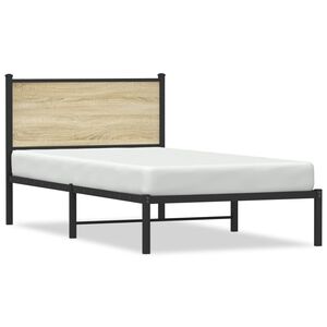 vidaXL Cadre de lit en m&eacute;tal sans matelas ch&ecirc;ne sonoma 100x190 cm