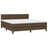 vidaXL Sommier &agrave; lattes de lit matelas et LED Marron fonc&eacute; 180x200cm