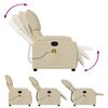 vidaXL Fauteuil de massage inclinable Cr&egrave;me Tissu