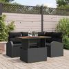 vidaXL Ensemble de canap&eacute; de jardin 5 pcs Noir Poly rotin