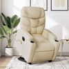 vidaXL Fauteuil inclinable de massage &eacute;lectrique Cr&egrave;me Tissu