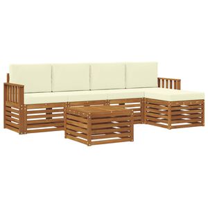 vidaXL Ensemble de canap&eacute;s d'ext&eacute;rieur 6 pc Naturel et Cr&egrave;me
