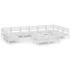 vidaXL Salon de jardin 13 pcs Blanc Bois de pin massif