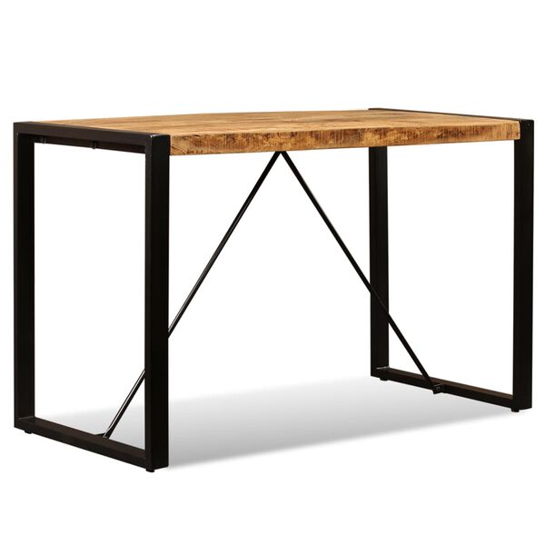 vidaXL Table &agrave; manger Bois de manguier brut 120 cm