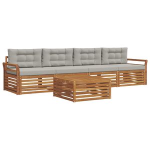 vidaXL Ensemble de canap&eacute;s d'ext&eacute;rieur 5 pcs Gris Naturel et Clair