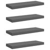 vidaXL &Eacute;tag&egrave;re murale flottante 4 pcs Gris brillant 60x23,5x3,8 cm MDF