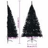 vidaXL Sapin de No&euml;l artificiel pr&eacute;-&eacute;clair&eacute; Noir 210 cm PVC