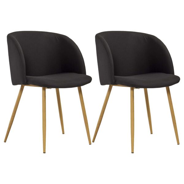 vidaXL Chaises &agrave; manger lot de 2 noir tissu