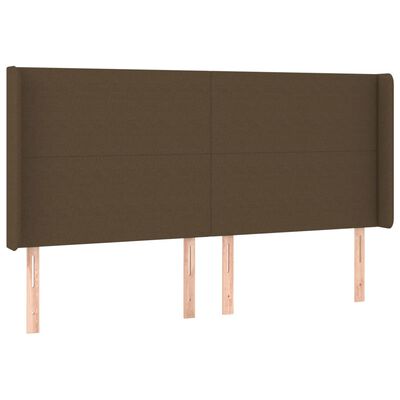 vidaXL Tête de lit à LED Marron foncé 183x16x118/128 cm Tissu