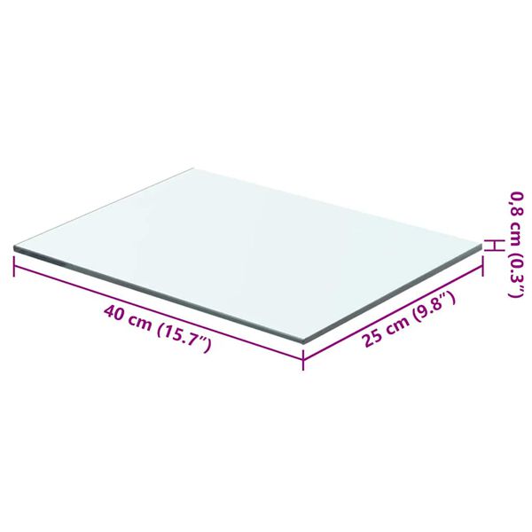 vidaXL Panneaux d'&eacute;tag&egrave;re 2 pcs Verre Transparent 40 x 25 cm