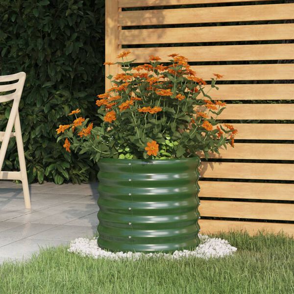 vidaXL Jardini&egrave;re de jardin Acier galvanis&eacute; 40x40x36 cm Vert