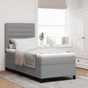 vidaXL Lit &agrave; ressorts avec matelas Gris clair 90 x 190 cm tissu