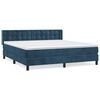 vidaXL Sommier &agrave; lattes de lit et matelas Bleu fonc&eacute; 160x200cm Velours