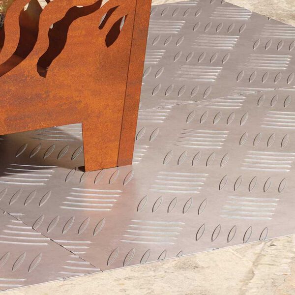 vidaXL Nez de marche Rectangulaire 4 pcs Argent&eacute; 60 x 40 cm Aluminium