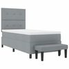 vidaXL Lit &agrave; ressorts avec matelas Gris clair 90 x 190 cm tissu