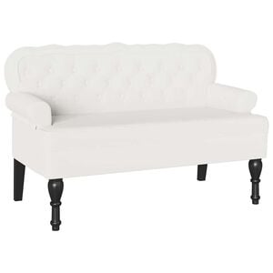 vidaXL Banc Chesterfield Blanc 119,5 x 64,5 x 75 cm Cuir synth&eacute;tique