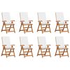 vidaXL Chaise de jardin 8 pcs Marron et blanc 57 x 71,5 x 104 cm