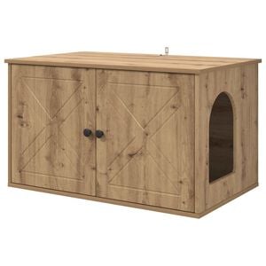 vidaXL Maison pour chat Ch&ecirc;ne artisanal 85 x 55 x 50,5 cm