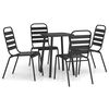 vidaXL Ensemble &agrave; manger de jardin 5 pcs anthracite acier