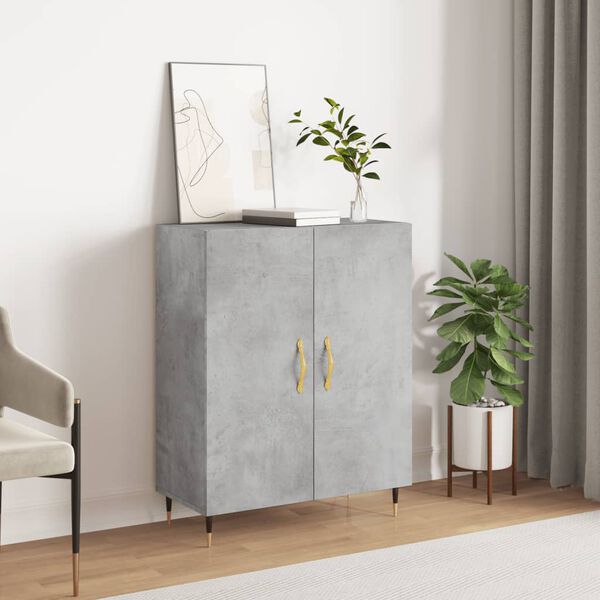 vidaXL Buffet gris b&eacute;ton 69,5x34x90 cm bois d'ing&eacute;nierie