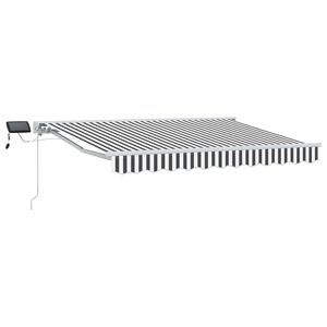 vidaXL Cadre de store manuel avec LEDs Anthracite et blanc 2,5 x 2 m