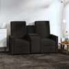 vidaXL Fauteuil inclinable avec porte-gobelet 2 places Noir Tissu