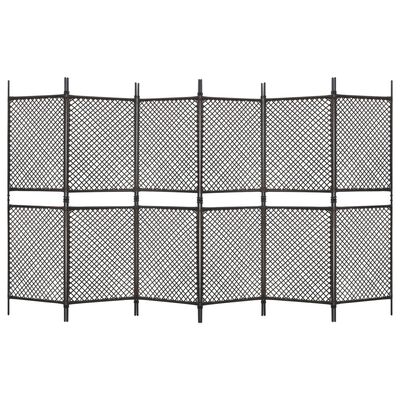 vidaXL Panneau de clôture Résine tressée 3,6x2 m Marron