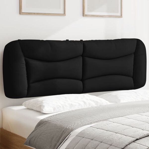 vidaXL Coussin de t&ecirc;te de lit Hvar noir 160 cm tissu